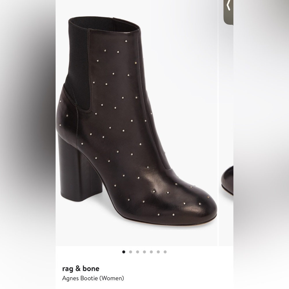 rag & bone Black leather studded ankle boots - Picture 3 of 3